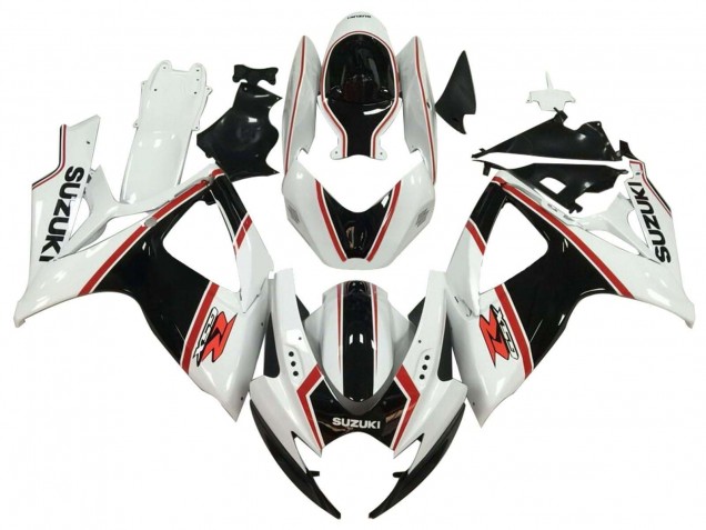 Preisgünstige Suzuki GSXR 600 / GSXR 750 Motorrad Verkleidung 2006-2007 - Weiss Schwarz Rot