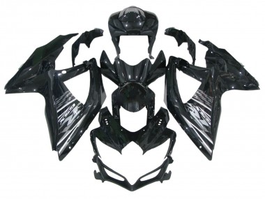 Preisgünstige Suzuki GSXR 600 / GSXR 750 Motorrad Verkleidung 2006-2007 - Glanzendes Schwarz Grau Weiss
