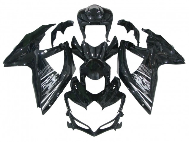 Preisgünstige Suzuki GSXR 600 / GSXR 750 Motorrad Verkleidung 2006-2007 - Glanzendes Schwarz Grau Weiss