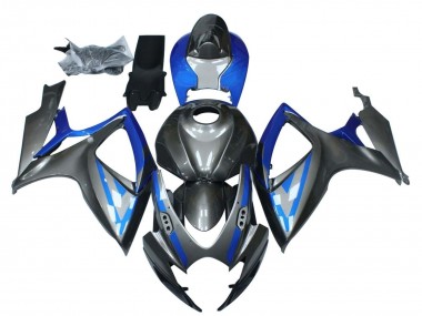 Preisgünstige Suzuki GSXR 600 / GSXR 750 Motorrad Verkleidung 2006-2007 - Blau Grau Schwarz