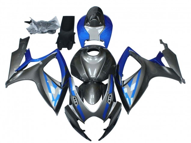 Preisgünstige Suzuki GSXR 600 / GSXR 750 Motorrad Verkleidung 2006-2007 - Blau Grau Schwarz