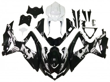 Preisgünstige Suzuki GSXR 600 / GSXR 750 Motorrad Verkleidung 2006-2007 - Glanzendes Schwarz Weiss