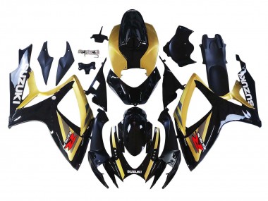 Preisgünstige Suzuki GSXR 600 / GSXR 750 Motorrad Verkleidung 2006-2007 - Gold Glanzendes Schwarz Rot
