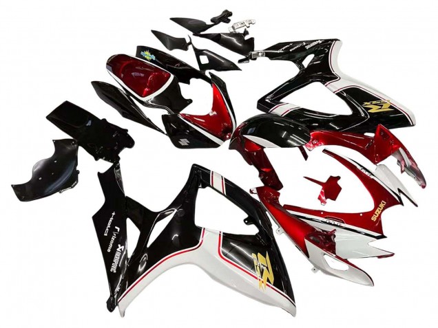 Preisgünstige Suzuki GSXR 600 / GSXR 750 Motorrad Verkleidung 2006-2007 - Rot Weiss Schwarz Gelb
