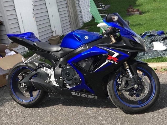 Preisgünstige Suzuki GSXR 600 / GSXR 750 Motorrad Verkleidung 2006-2007 - Blau Schwarz Rot