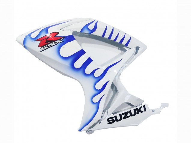 Preisgünstige Suzuki GSXR 600 / GSXR 750 Motorrad Verkleidung 2006-2007 - Weiss Blau Flamme