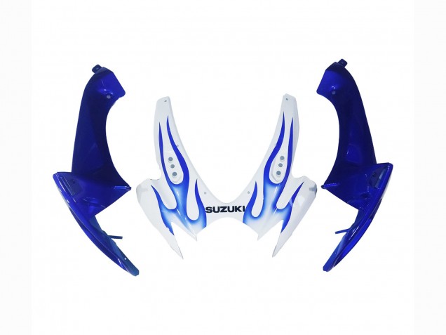 Preisgünstige Suzuki GSXR 600 / GSXR 750 Motorrad Verkleidung 2006-2007 - Weiss Blau Flamme