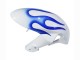 Preisgünstige Suzuki GSXR 600 / GSXR 750 Motorrad Verkleidung 2006-2007 - Weiss Blau Flamme
