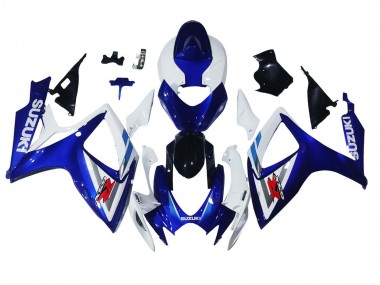 Preisgünstige Suzuki GSXR 600 / GSXR 750 Motorrad Verkleidung 2006-2007 - Weiss Blau Glanzendes Schwarz Rot