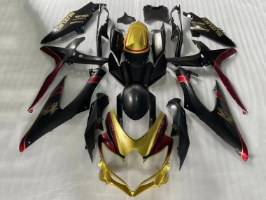 Preisgünstige Suzuki GSXR 600 / GSXR 750 Motorrad Verkleidung 2006-2007 - Gold Matt Schwarz Rot