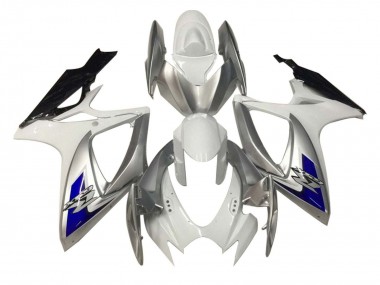 Preisgünstige Suzuki GSXR 600 / GSXR 750 Motorrad Verkleidung 2006-2007 - Weiss Silber Blau Schwarz