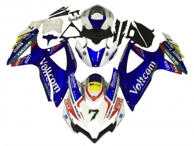 Preisgünstige Suzuki GSXR 600 / GSXR 750 Motorrad Verkleidung 2006-2007 - Weiss Blau Gelb Rot Voltcom