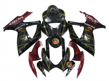 Preisgünstige Suzuki GSXR 600 / GSXR 750 Motorrad Verkleidung 2006-2007 - Glanzendes Schwarz Rot Gold