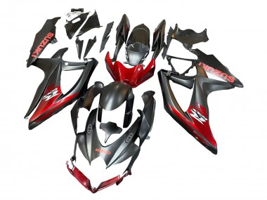 Preisgünstige Suzuki GSXR 600 / GSXR 750 Motorrad Verkleidung 2008-2010 - Matt Schwarz Rot