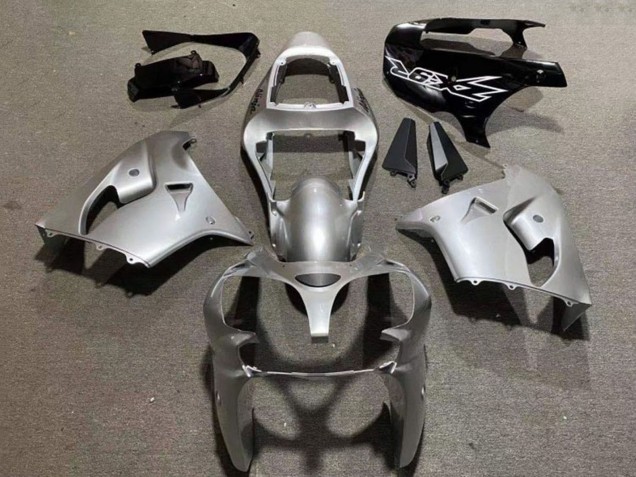 Preisgünstige Kawasaki ZX9R Motorrad Verkleidung 2002-2003 - Silber Glanzendes Schwarz