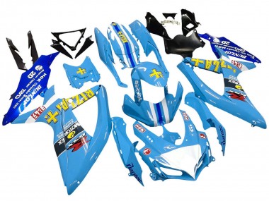 Preisgünstige Suzuki GSXR 600 / GSXR 750 Motorrad Verkleidung 2008-2010 - Blau Gelb Rizla