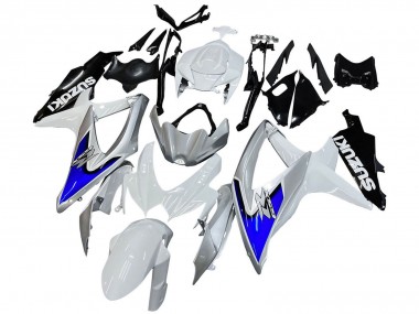 Preisgünstige Suzuki GSXR 600 / GSXR 750 Motorrad Verkleidung 2008-2010 - Weiss Silber Blau Schwarz