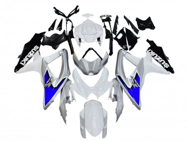 Preisgünstige Suzuki GSXR 600 / GSXR 750 Motorrad Verkleidung 2008-2010 - Weiss Silber Blau Schwarz