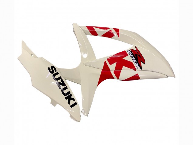 Preisgünstige Suzuki GSXR 600 / GSXR 750 Motorrad Verkleidung 2008-2010 - Creme Weiss Rot Schwarz