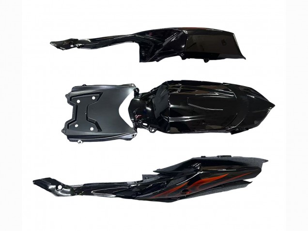 Preisgünstige Suzuki GSXR 600 / GSXR 750 Motorrad Verkleidung 2008-2010 - Glanzendes Schwarz Orange Flamme
