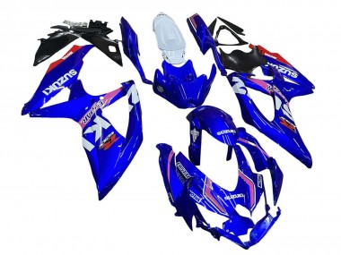 Preisgünstige Suzuki GSXR 600 / GSXR 750 Motorrad Verkleidung 2008-2010 - Weiss Blau Rosa Ecstar Motul