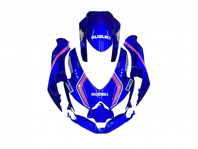 Preisgünstige Suzuki GSXR 600 / GSXR 750 Motorrad Verkleidung 2008-2010 - Weiss Blau Rosa Ecstar Motul
