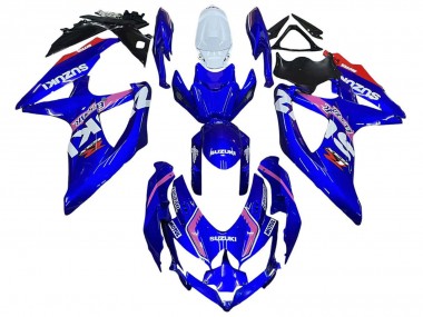 Preisgünstige Suzuki GSXR 600 / GSXR 750 Motorrad Verkleidung 2008-2010 - Weiss Blau Rosa Ecstar Motul