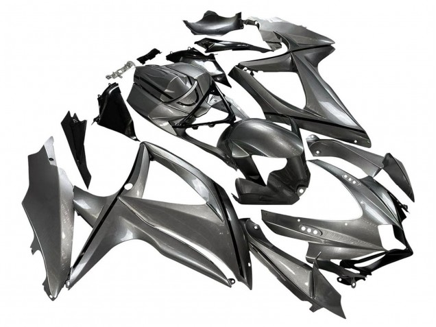 Preisgünstige Suzuki GSXR 600 / GSXR 750 Motorrad Verkleidung 2008-2010 - Matt Grau Schwarz