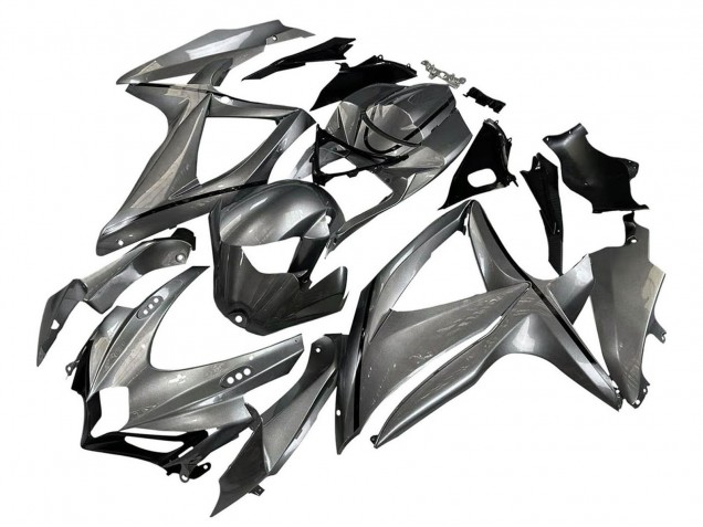 Preisgünstige Suzuki GSXR 600 / GSXR 750 Motorrad Verkleidung 2008-2010 - Matt Grau Schwarz