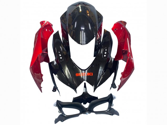 Preisgünstige Suzuki GSXR 600 / GSXR 750 Motorrad Verkleidung 2008-2010 - Rot Glanzendes Schwarz