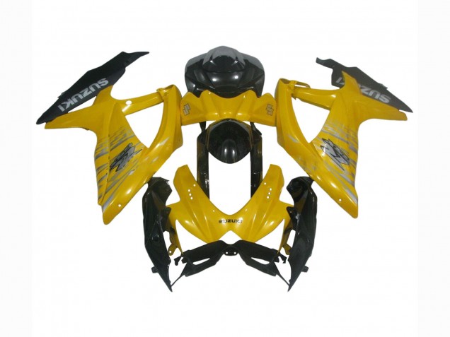 Preisgünstige Suzuki GSXR 600 / GSXR 750 Motorrad Verkleidung 2008-2010 - Gelb Glanzendes Schwarz