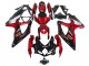 Preisgünstige Suzuki GSXR 600 / GSXR 750 Motorrad Verkleidung 2008-2010 - Rot Glanzendes Schwarz