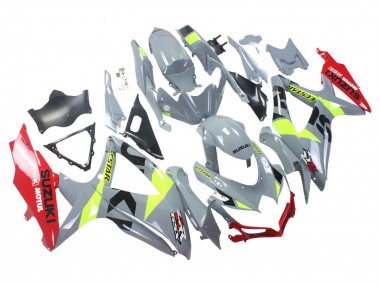 Preisgünstige Suzuki GSXR 600 / GSXR 750 Motorrad Verkleidung 2008-2010 - Grau Gelb Rot