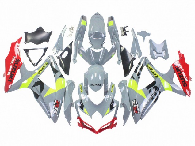 Preisgünstige Suzuki GSXR 600 / GSXR 750 Motorrad Verkleidung 2008-2010 - Grau Gelb Rot