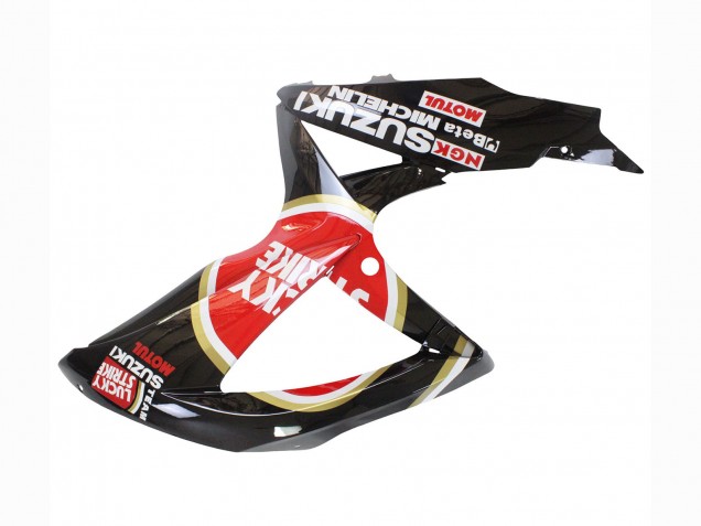 Preisgünstige Suzuki GSXR 600 / GSXR 750 Motorrad Verkleidung 2008-2010 - Glanzendes Schwarz Rot Weiss Motul Lucky Strike