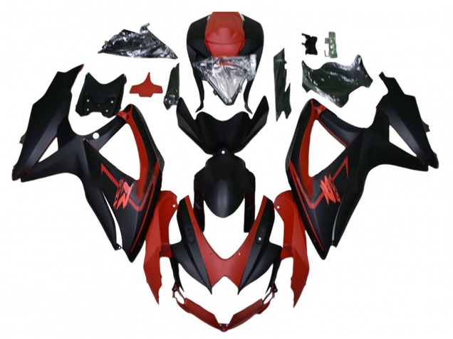Preisgünstige Suzuki GSXR 600 / GSXR 750 Motorrad Verkleidung 2008-2010 - Kastanienbraun Rot Matt Schwarz