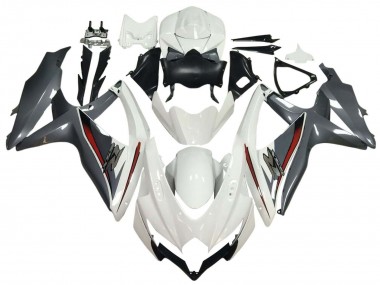 Preisgünstige Suzuki GSXR 600 / GSXR 750 Motorrad Verkleidung 2008-2010 - Weiss Grau Rot