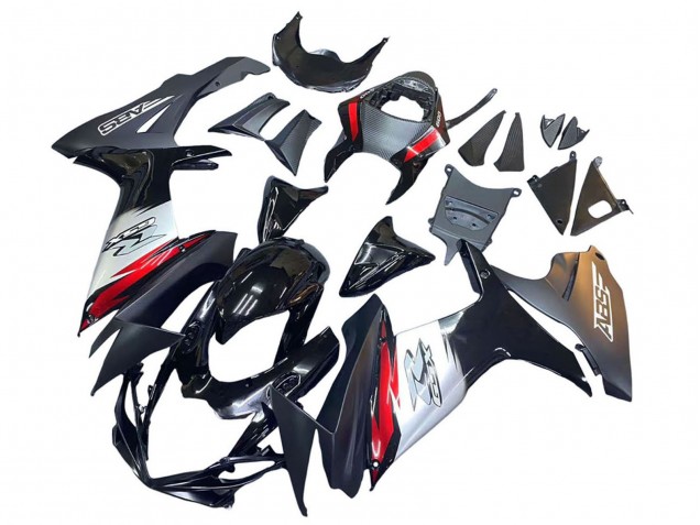 Preisgünstige Suzuki GSXR 600 / GSXR 750 Motorrad Verkleidung 2011-2024 - Glanzendes Schwarz Geschmiedet Carbonfaser Silber Rot
