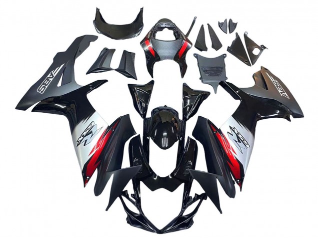 Preisgünstige Suzuki GSXR 600 / GSXR 750 Motorrad Verkleidung 2011-2024 - Glanzendes Schwarz Geschmiedet Carbonfaser Silber Rot