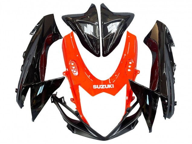 Preisgünstige Suzuki GSXR 600 / GSXR 750 Motorrad Verkleidungen Kit 2011-2024 - Rot Glanzendes Schwarz