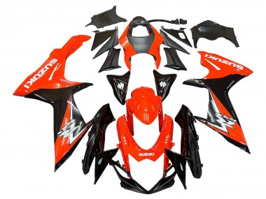 Preisgünstige Suzuki GSXR 600 / GSXR 750 Motorrad Verkleidungen Kit 2011-2024 - Rot Glanzendes Schwarz