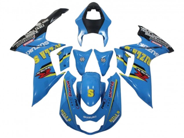 Preisgünstige Suzuki GSXR 600 / GSXR 750 Motorrad Verkleidung 2011-2024 - Blau Gelb Schwarz Rizla