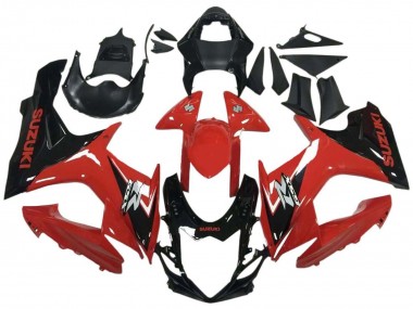 Preisgünstige Suzuki GSXR 600 / GSXR 750 Motorrad Verkleidung 2011-2024 - Rot Glanzendes Schwarz