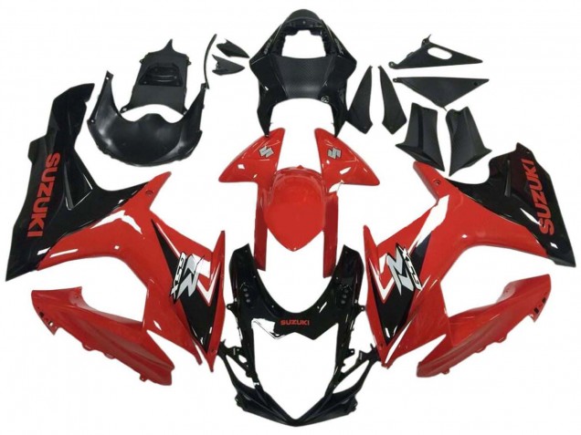 Preisgünstige Suzuki GSXR 600 / GSXR 750 Motorrad Verkleidung 2011-2024 - Rot Glanzendes Schwarz