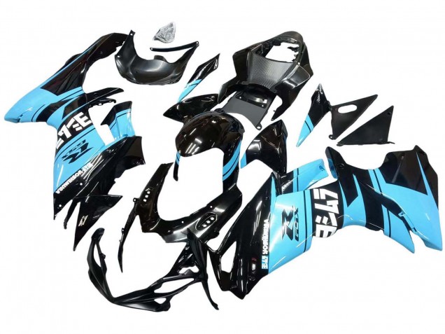 Preisgünstige Suzuki GSXR 600 / GSXR 750 Motorrad Verkleidung 2011-2024 - Glanzendes Schwarz Hellblau