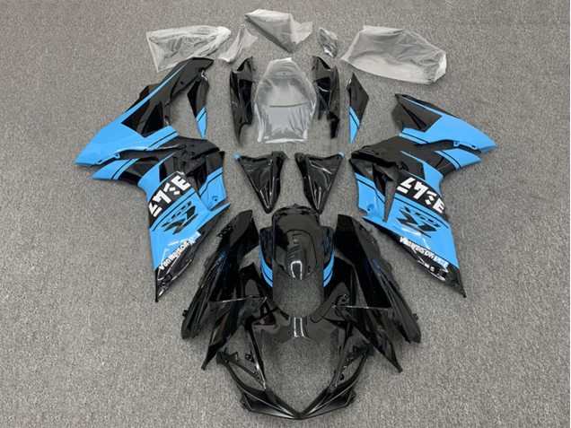 Preisgünstige Suzuki GSXR 600 / GSXR 750 Motorrad Verkleidung 2011-2024 - Glanzendes Schwarz Hellblau