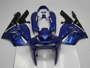 Preisgünstige Kawasaki ZX9R Motorrad Verkleidung 1994-1997 - Blau Schwarz Flamme