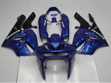 Preisgünstige Kawasaki ZX9R Motorrad Verkleidung 1994-1997 - Blau Schwarz Flamme
