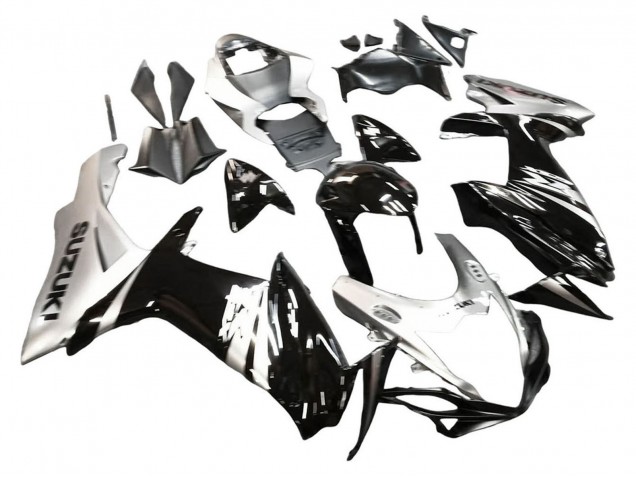 Preisgünstige Suzuki GSXR 600 / GSXR 750 Motorrad Verkleidung 2011-2024 - Glanzendes Schwarz Silber