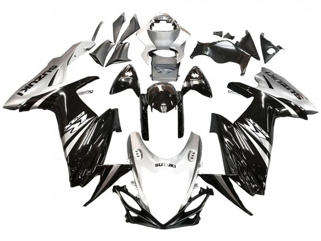 Preisgünstige Suzuki GSXR 600 / GSXR 750 Motorrad Verkleidung 2011-2024 - Glanzendes Schwarz Silber